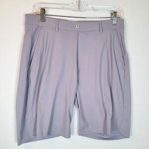 REDVANLY Mens Nylon Golf Stretch Elastic Waistband Shorts Size Small Gray Preppy